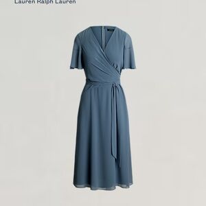 NWT Ralph Lauren belted Georgette Dress. Size 8. Never worn